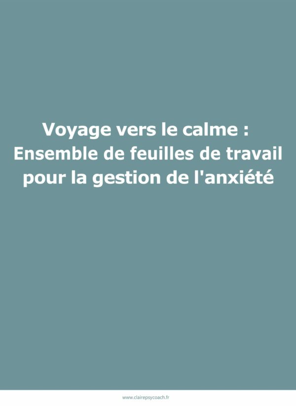 Programme - Anxiété