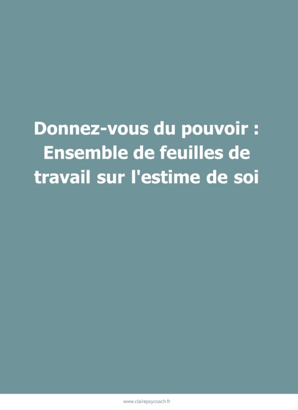 Estime de soi et TCA - en ligne Estime de soi et TCA - en ligne